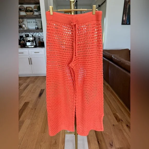 Aerie - Orange Crochet Vacay Knit Set - medium top + medium bottom NWOT - Picture 11 of 17